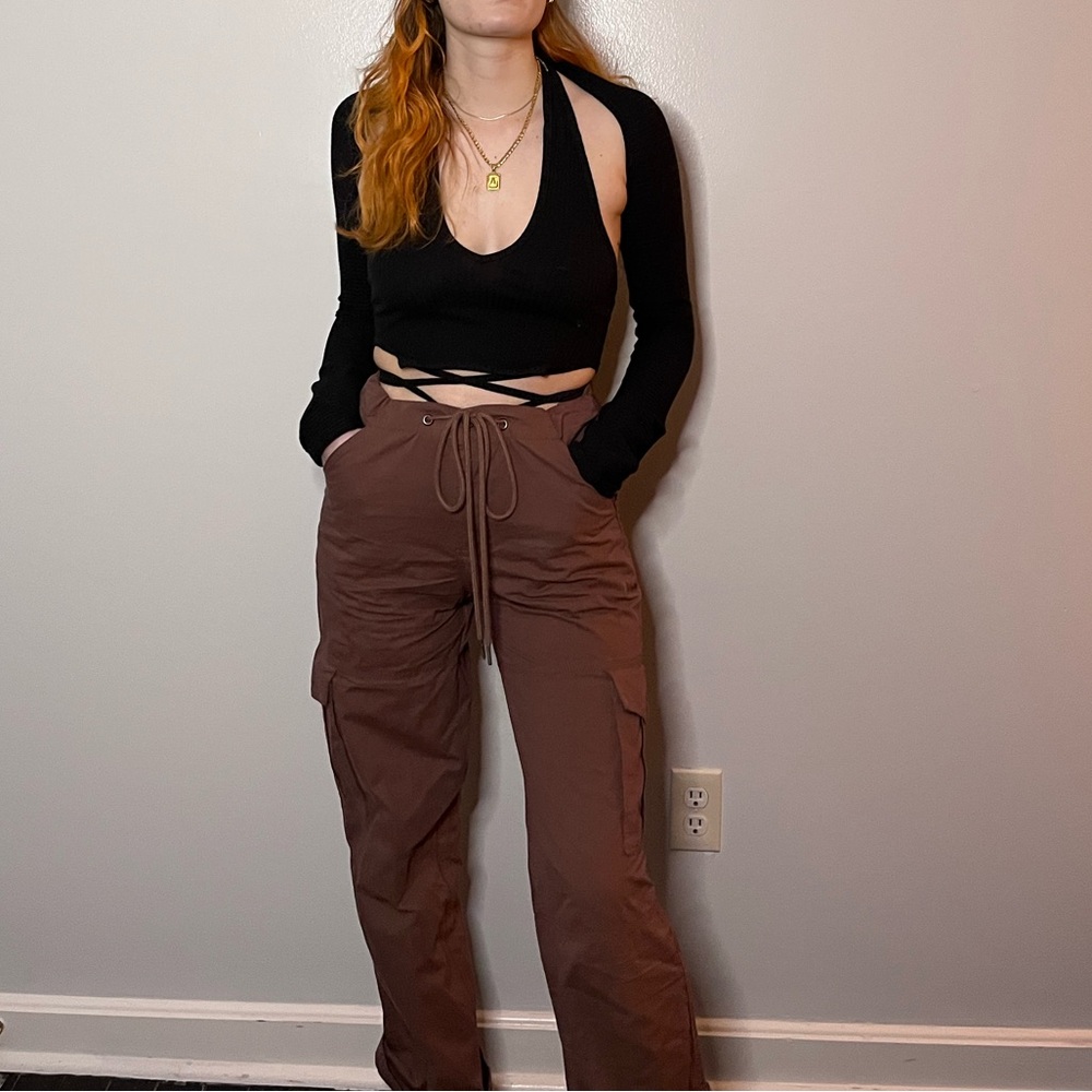 Black Knit Bolero Sleeves and Halter Top